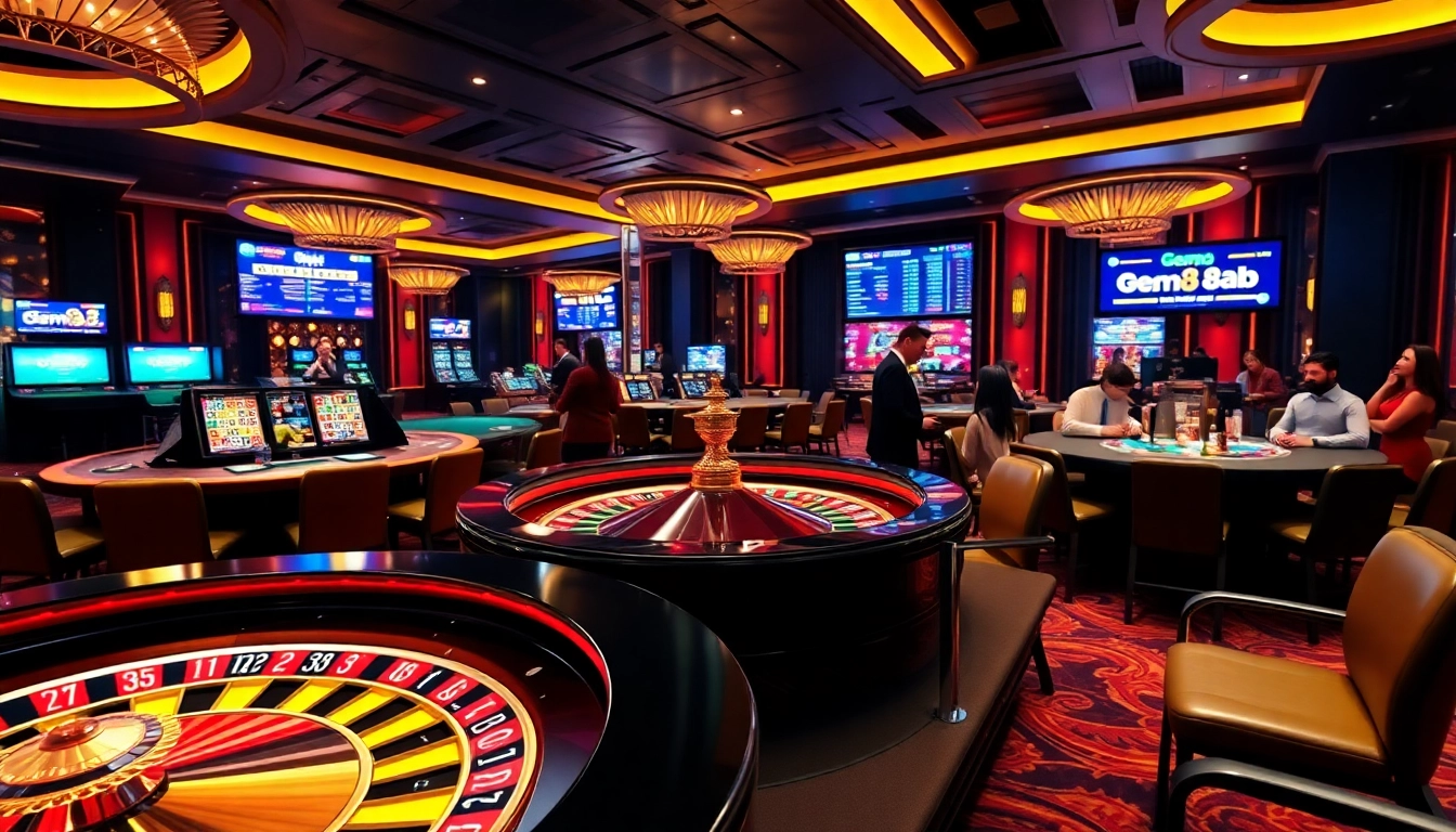 Exciting online gambling experience at https://gem88.buzz/ with vibrant tables and roulette.