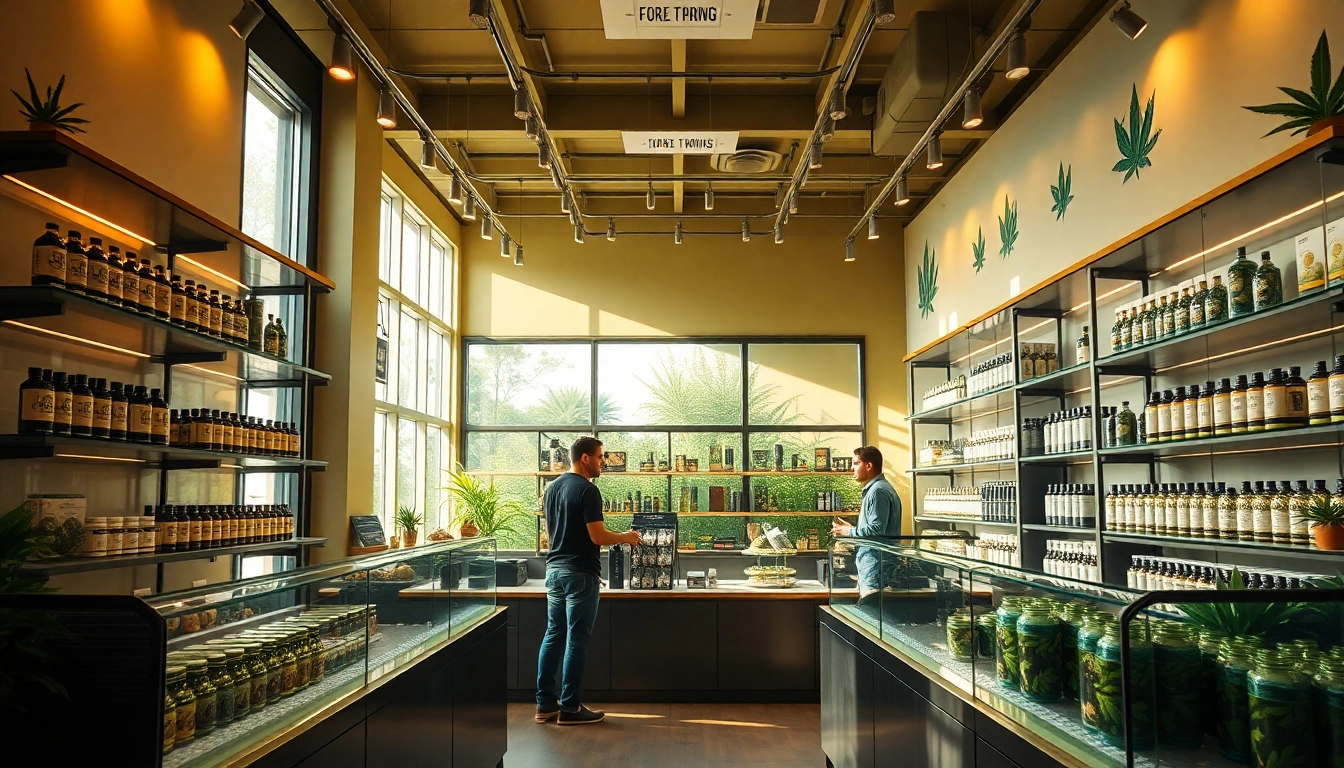 Explore the inviting interior of a moonbarguy legal cannabis shop, highlighting diverse products.