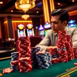 Engaging gameplay experience at QQ88 COM casino with poker chips and roulette wheel.