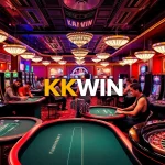 Experience thrilling gameplay at KKWIN with vibrant casino tables and slot machines.