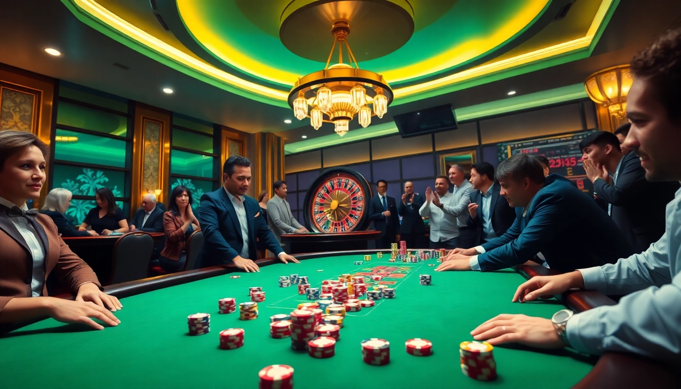 Join players at https://68win2025.online/ for an exciting poker game amid a luxurious casino atmosphere.
