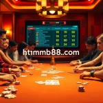 This vibrant casino scene at https://1mm888.com/ showcases excited players engaged in high-stakes poker.