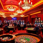Players at 33WIN casino engage in thrilling roulette and poker games in a luxurious setting.