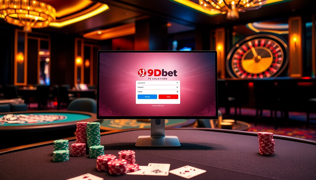 Experience the excitement of gameplay with 9Dbet Login at a luxurious casino table.