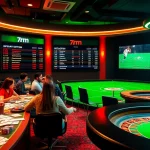 Betting slips and poker chips displayed in a dynamic scene showcasing 7m sports betting excitement.