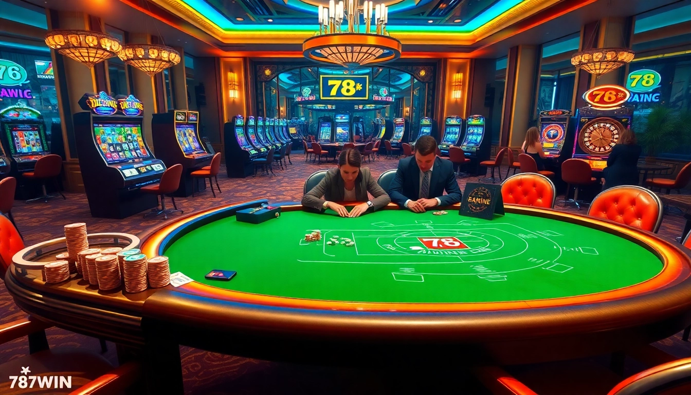 Experience thrilling online gaming at 78WIN with vibrant casino visuals and excitement.