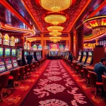 Engaging scene of a 슬롯커뮤니티 with vibrant slot machines and joyful players at a luxurious casino.