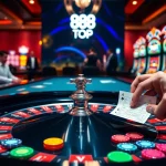 Experience the thrill of victory with 888 top at a luxury casino game table.