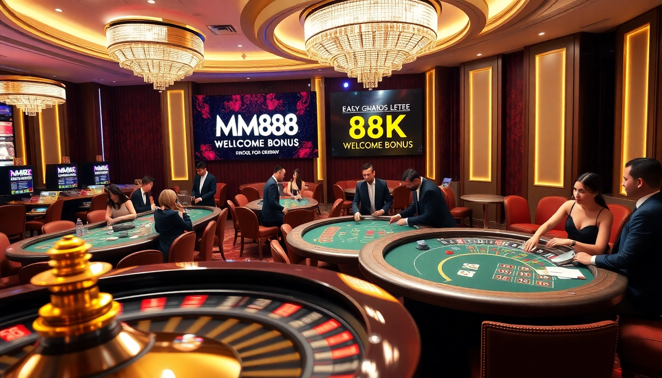 Experience the excitement of MM88 Casino with vibrant games and promotions in a luxurious setting.