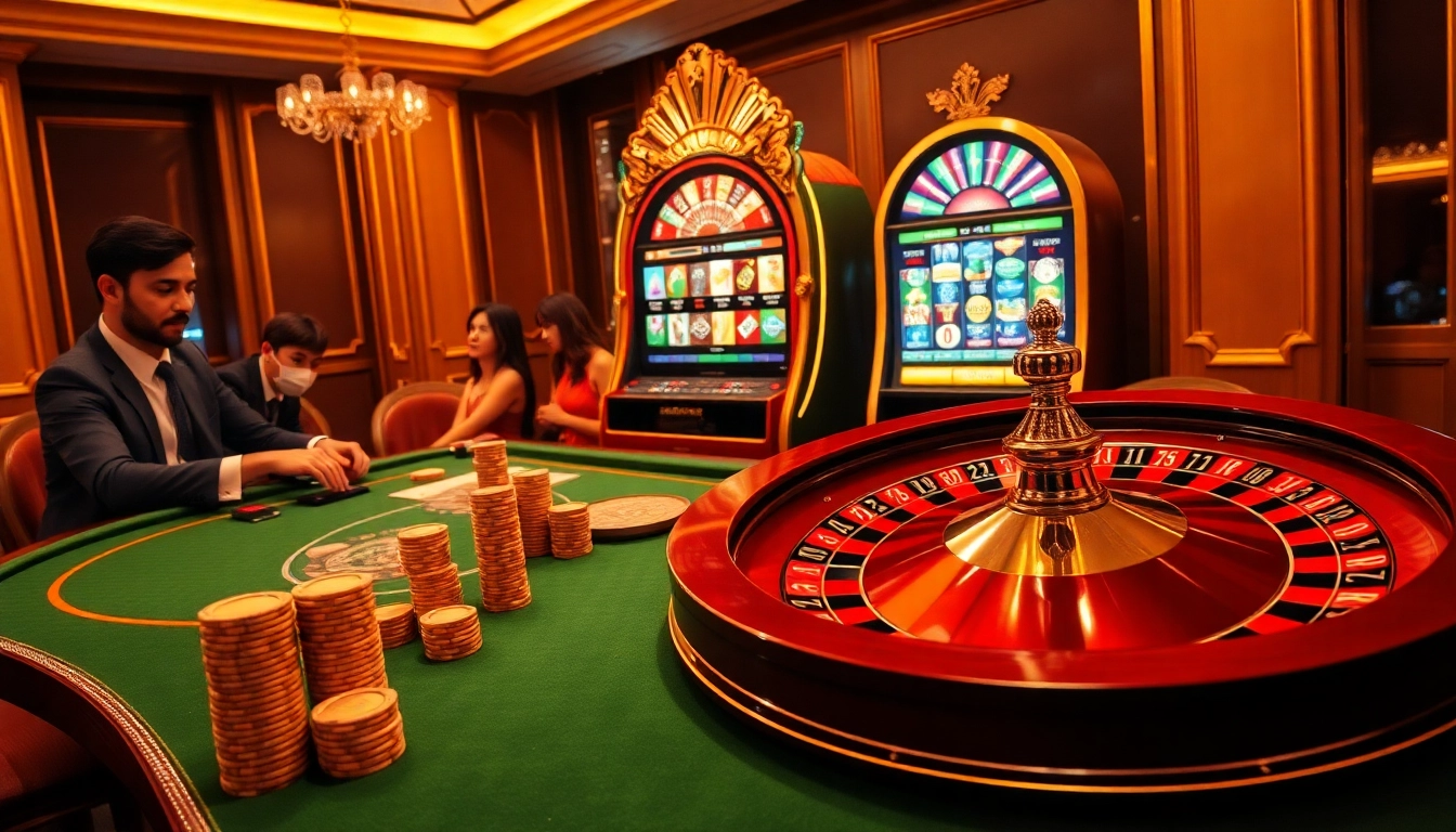 Experience the thrill of gambling at vn168 with vibrant tables and exciting slot machines.