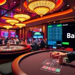 Babu88 players engaging in exciting roulette and poker games at a glamorous casino.