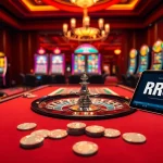 Exciting casino table scene featuring RR88 logo and vibrant roulette wheel.
