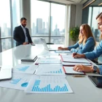 Scena di un ufficio contabile professionale che illustra la vendita di uno studio contabile.