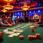 Experience exciting poker action through a pbn post-themed casino scene filled with vibrant gaming elements.