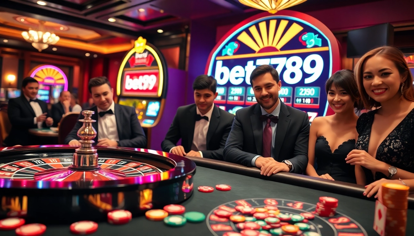 Experience the excitement of bet789 at a lively casino with roulette and poker games.