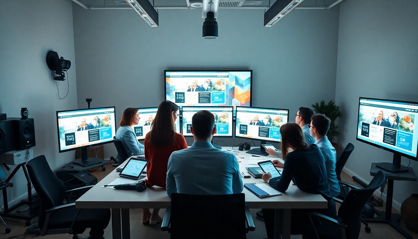 Professional web design studio showcasing công ty thiết kế website collaboration and innovation.