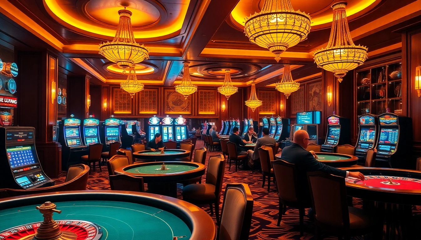 Experience the luxurious atmosphere of gambling at https://ffgg88.com/ with poker tables and slot machines.