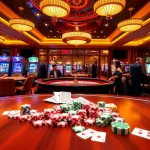 Experience the excitement of VUA88 with players engaging at a luxurious poker table.