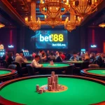 Exciting casino gameplay at https://bet168.me/ showcasing vibrant tables, sparkling chips, and diverse players.
