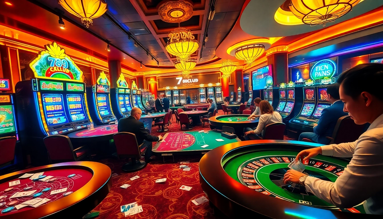 Players enjoying various games at 789CLUB casino, immersed in excitement and strategy.