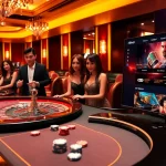 Engaged players at i9bet ren's luxurious casino tables, surrounded by vibrant gaming elements.