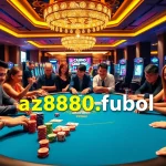 Players enjoying excitement at az888.fubol casino table with vibrant atmosphere.