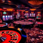 Experience the excitement of a 98 win at a luxurious casino featuring roulette and poker tables.