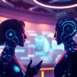 Interactive character ai nsfw chatbot interface with vibrant colors and engaging digital elements.