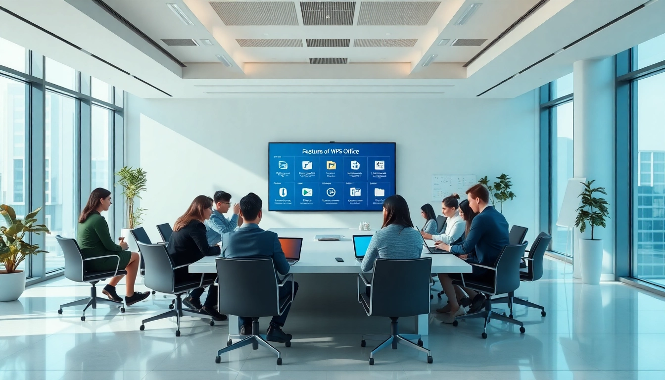 专业人士在协作中使用WPS Office软件的办公场景。