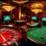 Experience the excitement of gambling at https://fly88fly.com/ with a vibrant casino scene showcasing roulette and poker action.
