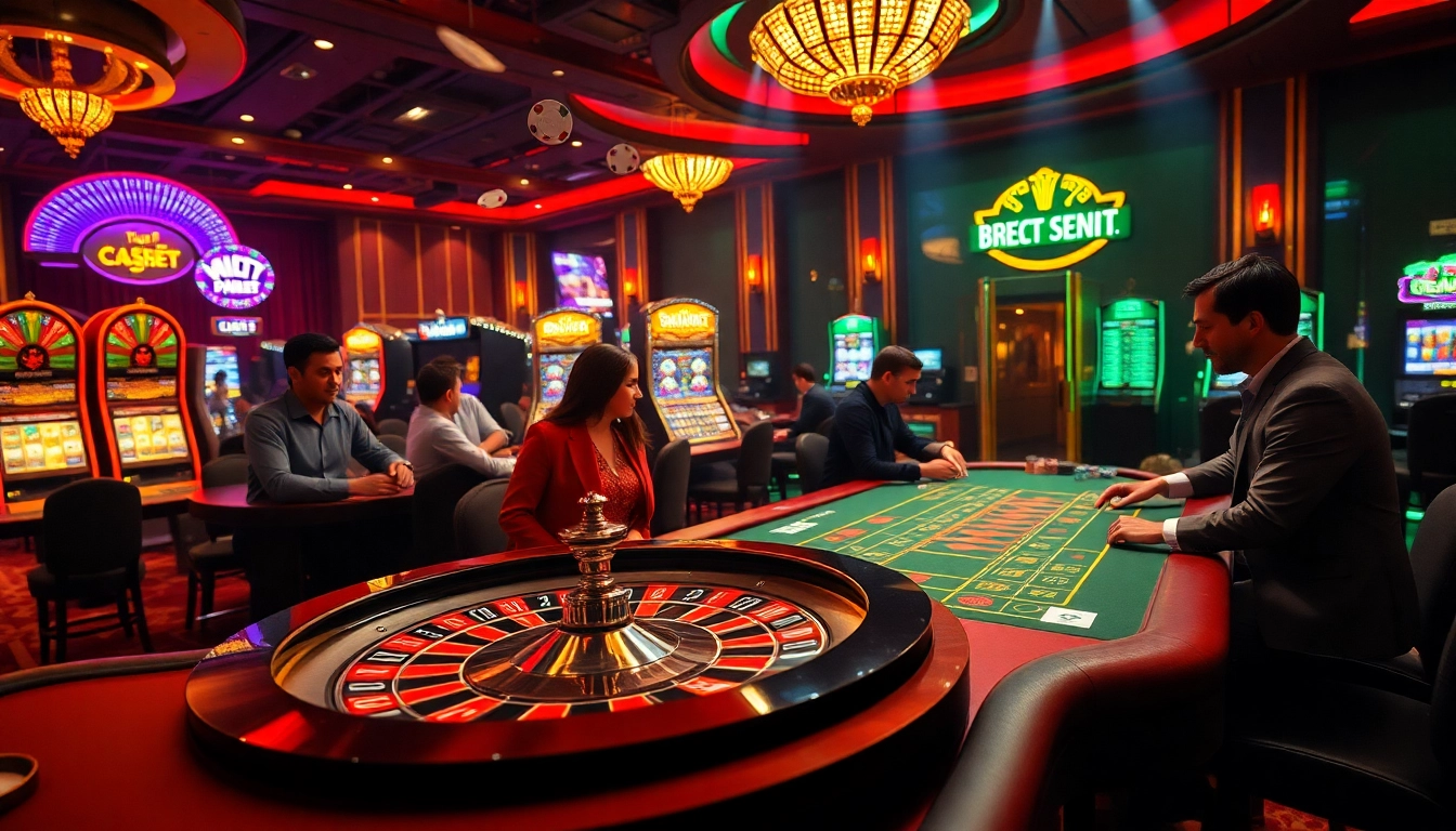 Experience the thrill of winning at 39BET with an exciting casino scene featuring roulette and blackjack.