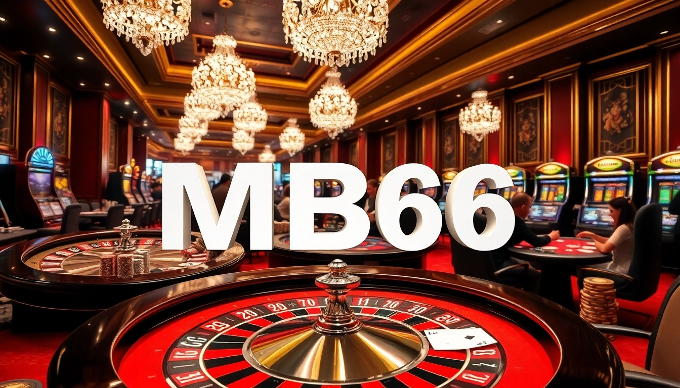 Engaged players enjoying high-stakes poker at an upscale casino featuring MB66 elements.