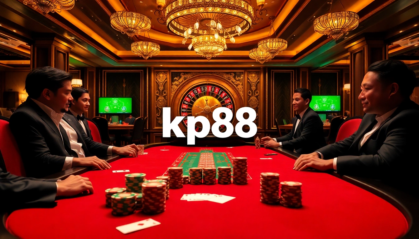 Experience the thrill of kp88 poker games with high-stakes chips and elegant casino ambiance.