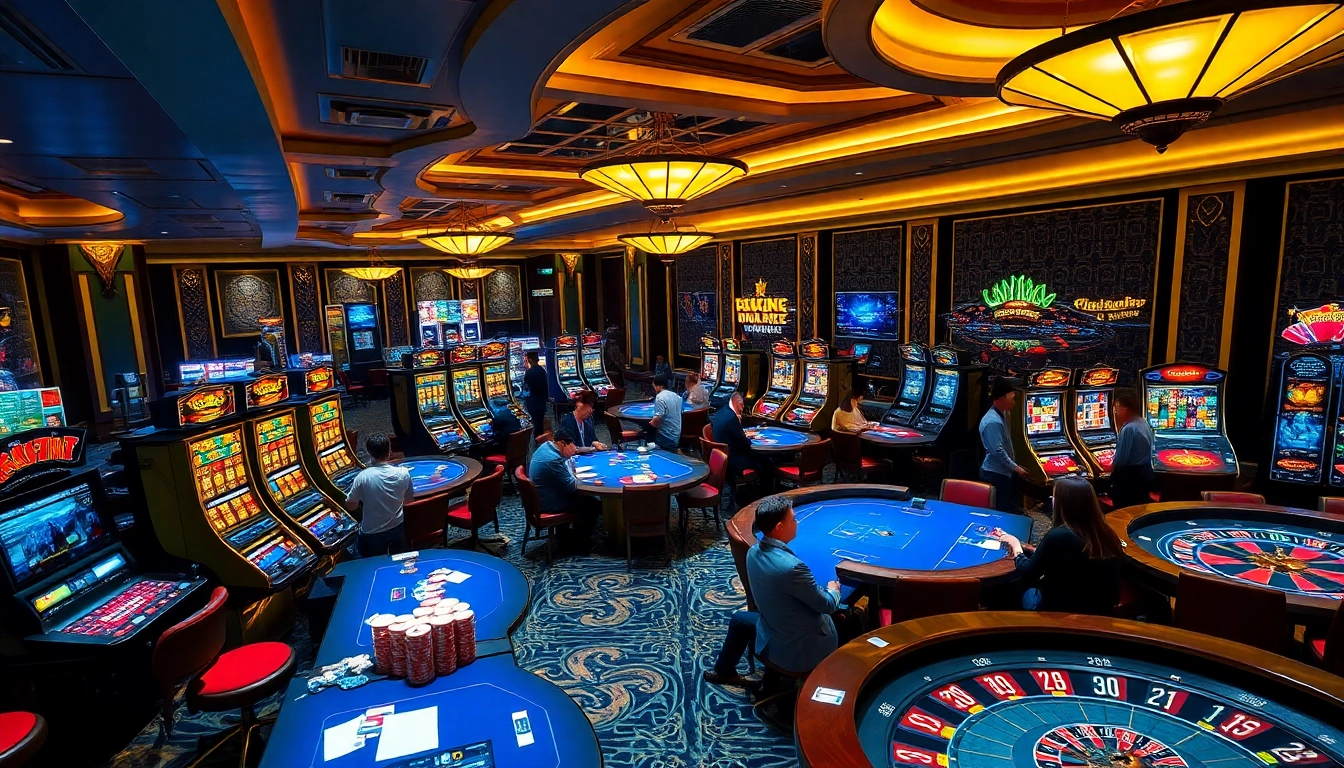 Experience high-stakes action at https://gg88.christmas/ with vibrant casino tables and excited players immersed in games.