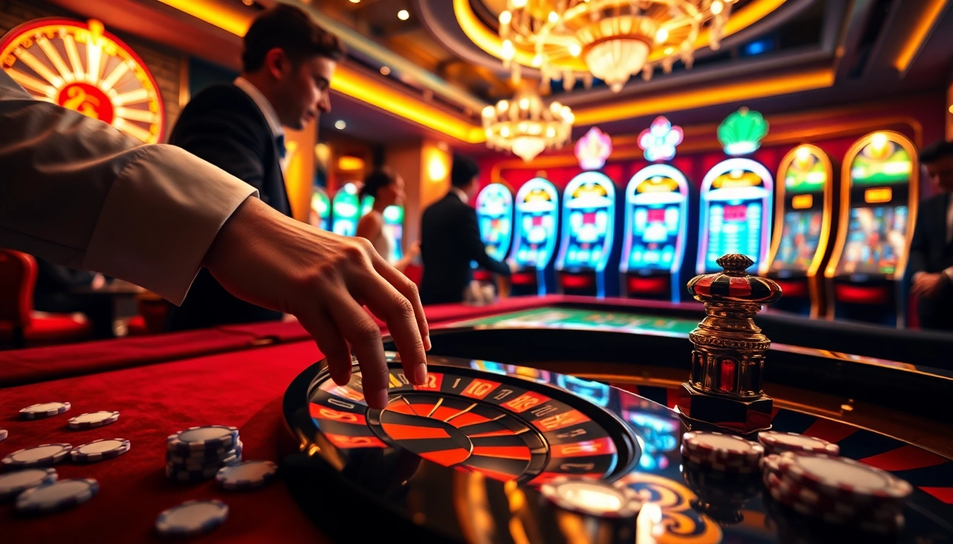 Engage in the luxury of online gambling at https://789p.shopping/ with players enjoying roulette and vibrant slot machines.