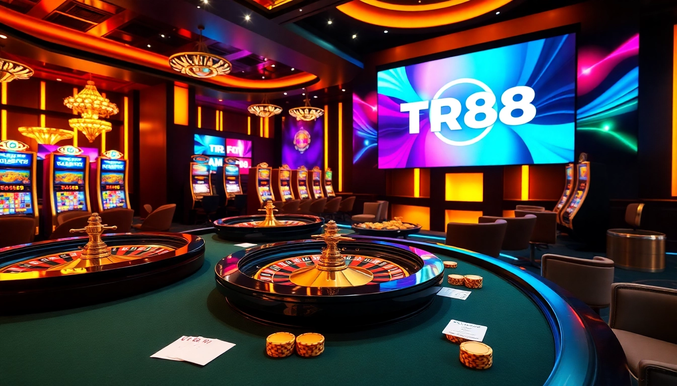 Experience thrilling gameplay at TR88 with vibrant casino tables and exciting betting action.