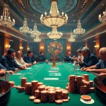 Experience the excitement of B52 poker with vibrant chips and elegant casino decor.