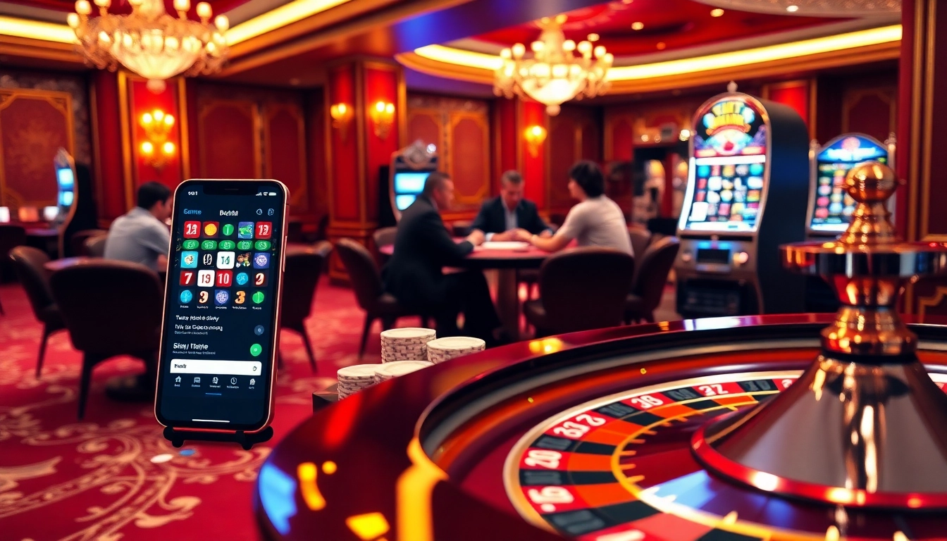 Experience the excitement of Bet88 đăng nhập at a luxurious casino scene with roulette and poker games.