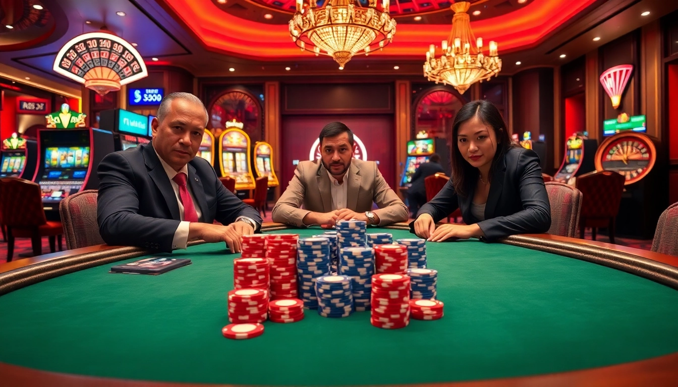 Engage in an exciting gambling experience at rikvip.gb.net with intense poker action and vibrant casino ambiance.