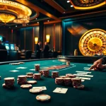 Engage in thrilling gameplay at MANCLUB's high-stakes poker table in a luxurious casino setting.