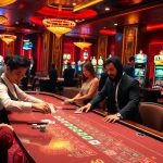 Players engrossed in high-stakes blackjack at uu88 casino, showcasing excitement and luxury.