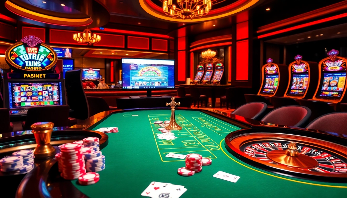 Experience thrilling gaming with LINK LC88 at a luxurious casino table filled with poker chips and cards.