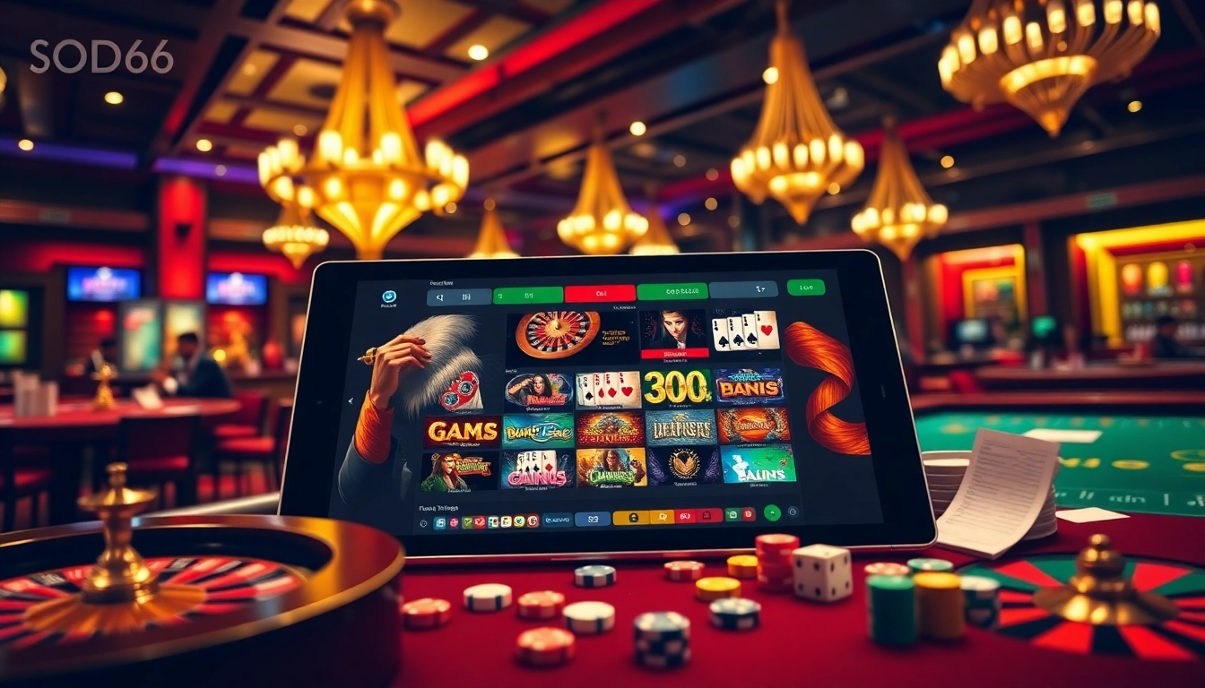 Experience the excitement of SODO66 casino with vibrant tables, poker chips, and engaging gameplay.