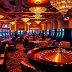 Players enjoying their time at AZ88 casino, showcasing poker tables and vibrant slot machines.