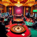 Players engaging with F168 OKVIP themed casino tables in a vibrant setting full of excitement.
