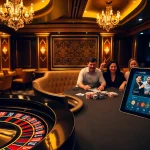 Excited players engaging in gambling activities at Luck8 casino, highlighting winning moments and vibrant casino elements.