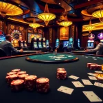 Betting on tỷ lệ bóng đá with poker chips and a casino table full of excitement.