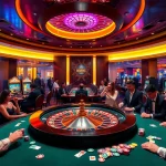 Experience the excitement of RR88 with players engaging at a vibrant casino scene.