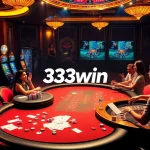 The vibrant online casino experience at 33win with players enjoying exciting games and luxury decor.