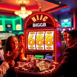 Players enjoying the thrilling Big88 slot machine experience in a luxurious casino setting.